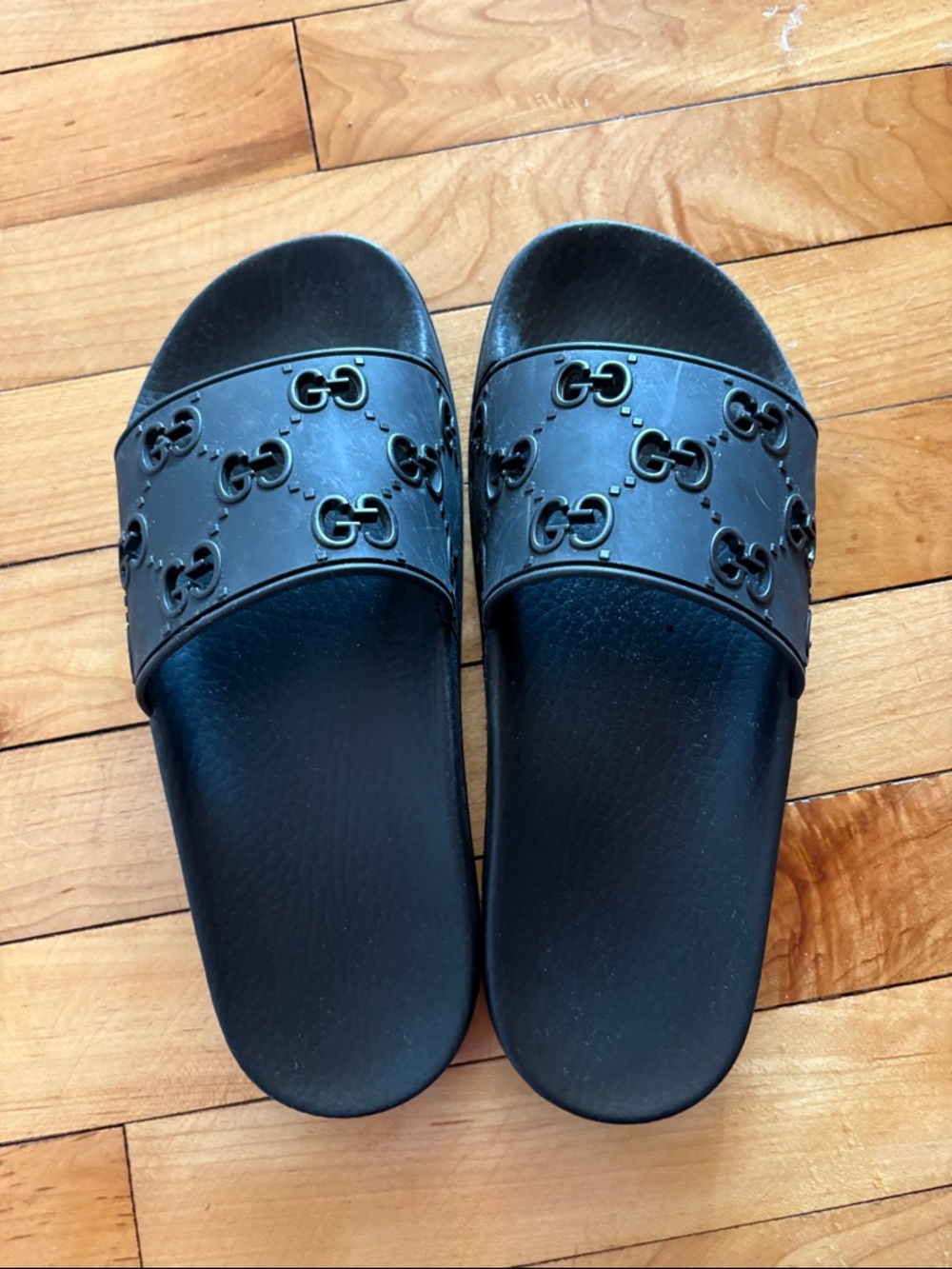 Gucci slides- Women's Pursuit GG Slide Sandals - Picture 2 of 7